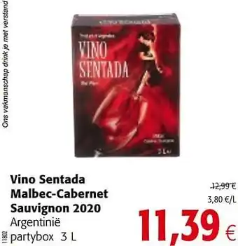 Colruyt Vino sentada malbec-cabernet sauvignon 2020 argentinië aanbieding
