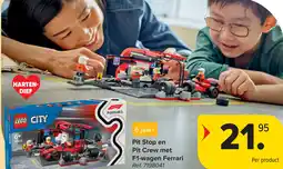 Carrefour Lego Pit Stop en Pit Crew met F1-wagen Ferrari aanbieding