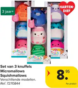 Carrefour Set van 3 knuffels Micromallows Squishmallows aanbieding