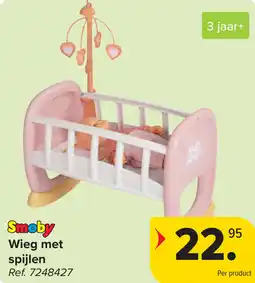 Carrefour Smoby Wieg met spijlen aanbieding