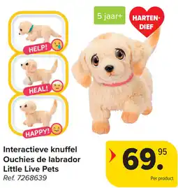 Carrefour Interactieve knuffel Ouchies de labrador Little Live Pets aanbieding