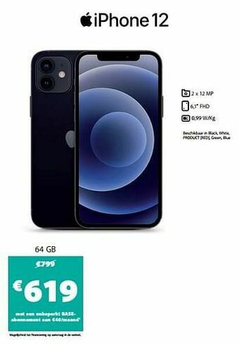 Base Apple iphone 12 64 gb aanbieding