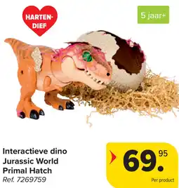 Carrefour Interactieve dino Jurassic World Primal Hatch aanbieding