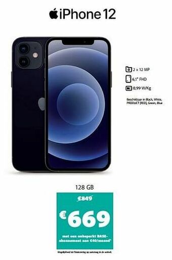 Base Apple iphone 12 128 gb aanbieding