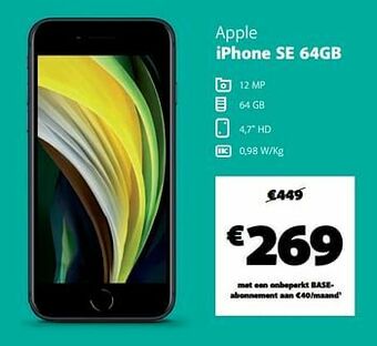 Base Apple iphone se 64gb aanbieding