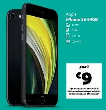 Base Apple iphone se 64gb aanbieding