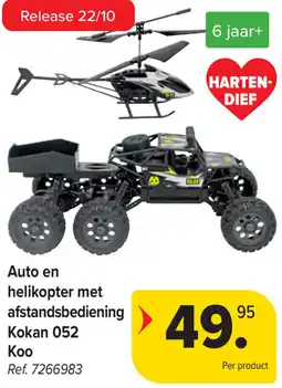 Carrefour Auto en helikopter met afstandsbediening Kokan 052 Koo aanbieding