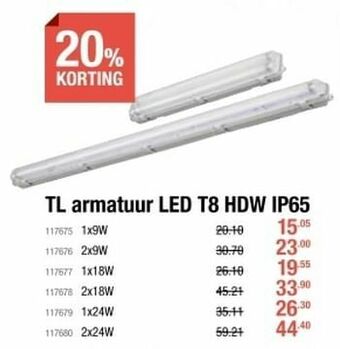Cevo Tl armatuur led t8 hdw ip65 aanbieding