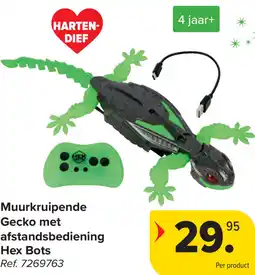 Carrefour Muurkruipende Gecko met afstandsbediening Hex Bots aanbieding