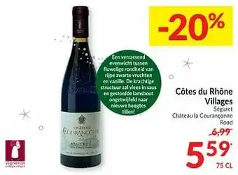 Intermarché Côtes du rhône villages séguret château la courançonne rood aanbieding