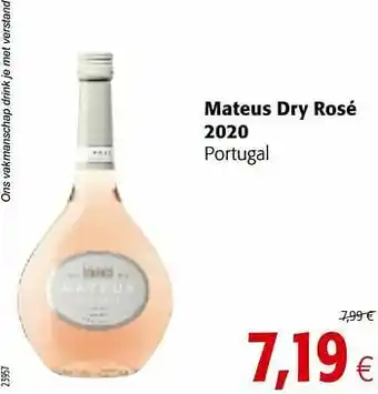 Colruyt Mateus dry rosé 2020 portugal aanbieding