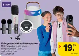 Carrefour Lichtgevende draadloze speaker aanbieding