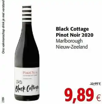 Colruyt Black cottage pinot noir 2020 marlborough nieuw-zeeland aanbieding