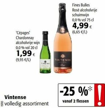 Colruyt Vintense cépages chardonnay alcoholvrije wijn aanbieding