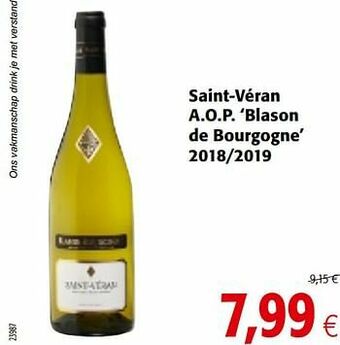 Colruyt Saint-véran a.o.p. blason de bourgogne 2018-2019 aanbieding