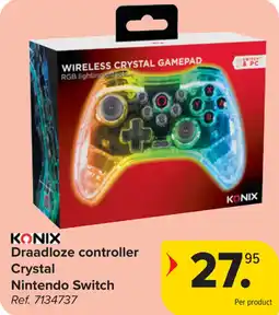 Carrefour Konix Draadloze controller Crystal Nintendo Switch aanbieding