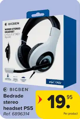 Carrefour Bigben Bedrade stereo headset PS5 aanbieding