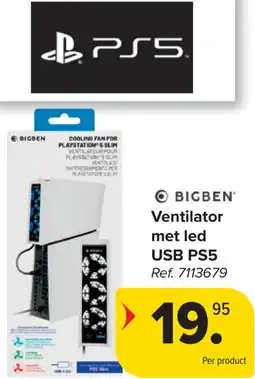 Carrefour Bigben Ventilator met led USB PS5 aanbieding