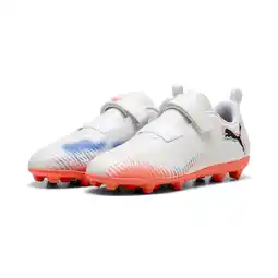 Decathlon FUTURE 8 PLAY FG/AG voetbalschoenen voor kinderen PUMA White Black Glowing Red aanbieding