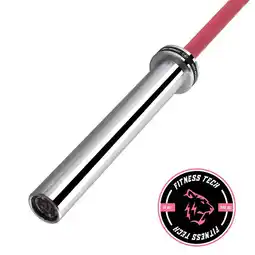 Decathlon Olympische halterstang Fitness Tech 200cmx50mm 4 lagers roze aanbieding