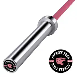 Decathlon Olympische halterstang Fitness Tech 200cmx50mm 4 lagers roze aanbieding