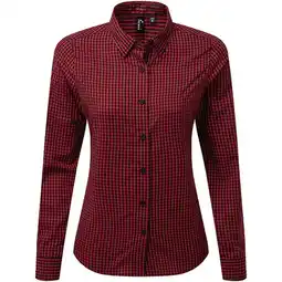 Decathlon Dames Maxton Geruit Overhemd met Lange Mouwen (Zwart/Rood) aanbieding
