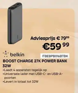 CompuDeals Belkin Boost charge 27k powe bank 32W aanbieding