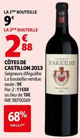 Auchan Côtes de castillon 2013 aanbieding