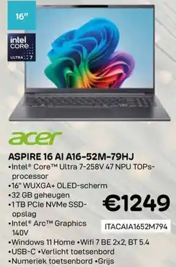 CompuDeals Acer aspire 16 AI A16-52M-79HJ aanbieding