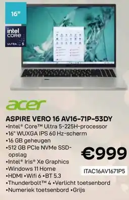 CompuDeals Acer Aspire Vero 16 AV16-71P-53DY aanbieding