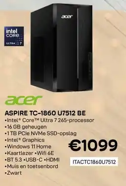 CompuDeals Acer Aspire TC-1860 U7512 BE aanbieding