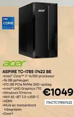 CompuDeals Acer Aspire TC-1785 17422 BE aanbieding