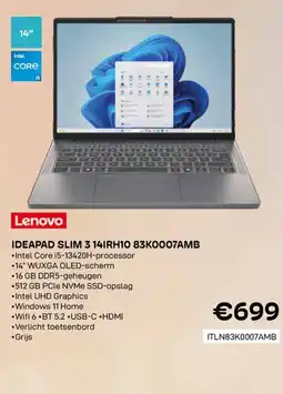 CompuDeals Lenovo Ideapad Slim 3 14IRH10 83K0007AMB aanbieding
