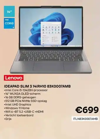 Lenovo Ideapad Slim 3 14IRH10 83K0007AMB