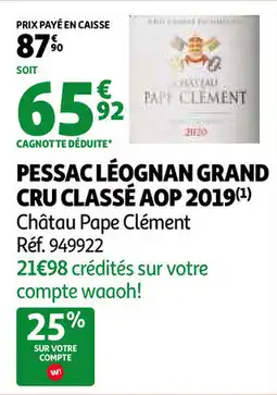 Auchan Pessac léognan grand cru classé AOP 2019 aanbieding