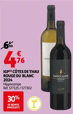 Auchan IGP côtes de thau rouge ou blanc 2024 aanbieding