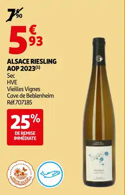 Auchan Alsace riesling AOP 2023 aanbieding