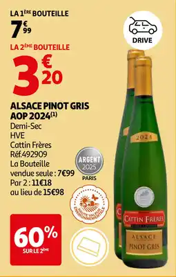Auchan Alsace pinot gris AOP 2024 aanbieding