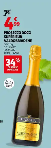 Auchan Prosecco docg supérieur valdobbiadene aanbieding