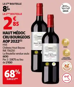 Auchan Haut médoc cru bourgeois AOP 2022 aanbieding