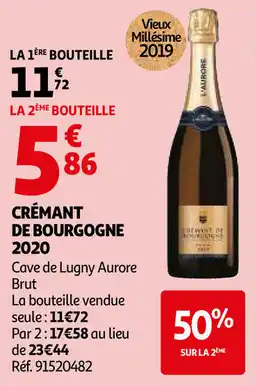 Auchan Crémant de bourgogne 2020 aanbieding