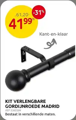 Brico Kit verlengbare gordijnroede madrid aanbieding