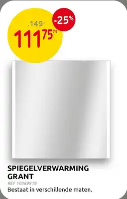 Brico Spiegelverwarming grant aanbieding