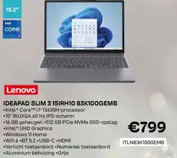 CompuDeals Lenovo Ideapad Slim 3 15irh10 83k100gemb aanbieding