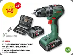 Brico Bosch klopschroefboormachine op batterij brushless aanbieding