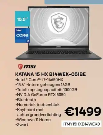 CompuDeals Katana 15 hx b14wek-051be aanbieding