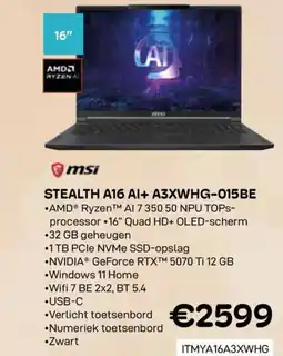 CompuDeals Stealth a16 ai+ a3xwhg-015be aanbieding