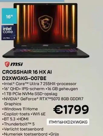 CompuDeals Crosshair 16 hx ai d2xwgkg-007be aanbieding