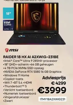 CompuDeals Raider 18 hx ai a2xwig-231be aanbieding