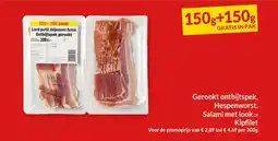 Intermarché Gerookt ontbijtspek hespenworst salami met look of kipfilet aanbieding